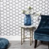 Scallops Peel & Stick Wallpaper Black/White - Opalhouse™: Removable Vinyl, Self-Adhesive, Washable, 27.5 Sq Ft Coverage