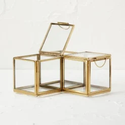 Metal Glass Decorative Box Gold - Opalhouse™ Designed With Jungalow™ -Home Decoration Shop GUEST 274b2735 55c5 4d23 a297 c23e674b78d1