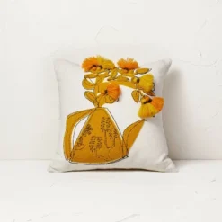Floral Watering Pitcher Square Throw Pillow With Tassels - Opalhouse™ Designed With Jungalow™ -Home Decoration Shop GUEST 295bbf4a 7932 4570 9c93 22f266108cb5