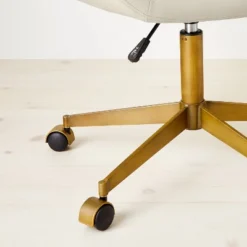 Mahonia Faux Leather Office Chair Cream/Aged Brass - Opalhouse™ Designed With Jungalow™ -Home Decoration Shop GUEST 54b73936 5a21 4274 b154 b09db58cca94