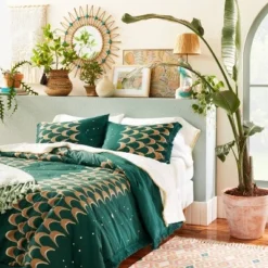 Home Decoration Shop 23 Full/Queen Printed Comforter & Sham Set Teal - Opalhouse™ Designed With Jungalow™