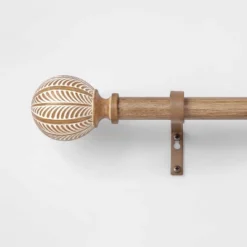 Carved Light Woodtone Ball Curtain Rod Natural - Opalhouse™ -Home Decoration Shop GUEST 7e070734 076e 44dc 94e6 de22767e0af4