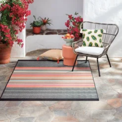 5' X 7' Outdoor Rug Multi Stripe Global Pink - Opalhouse™ -Home Decoration Shop GUEST 849a4c76 29c9 486c a953 a03150bdac10