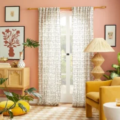 1pc Light Filtering Embroidery Bridges Window Curtain Panel White - Opalhouse™ Designed With Jungalow™ -Home Decoration Shop GUEST cc3504b0 8e79 4236 8d8b 7dc946df2b57 1