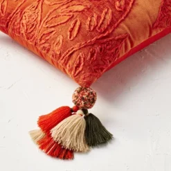 14"x20" Oblong Embroidered Leaf Pattern Accent Pillow Rust - Opalhouse™ Designed With Jungalow™ -Home Decoration Shop GUEST d63fc097 241b 42e6 a759 c0f0cd01ee03