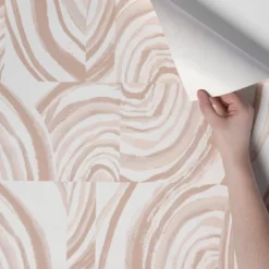 Agate Stone Peel & Stick Wallpaper Cream - Opalhouse™: Removable, Self-Adhesive, Geometric Swirl, 27.5 Sq Ft Coverage -Home Decoration Shop GUEST e1e8e31e 853b 4c4b 8c66 55085474b2db