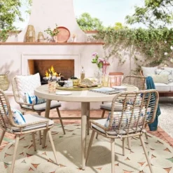 Leona 46" Round Crushed Bamboo Stamped Steel Top Patio Dining Table - Opalhouse™ 5 Leona 46" Round Crushed Bamboo Stamped Steel Top Patio Dining Table - Opalhouse™ -Home Decoration Shop GUEST f04b764c a584 4bfe b9ea 6c0ea8ed5c2c