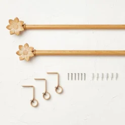 Flower Faux Wood Curtain Rod Natural Wood - Opalhouse™ Designed With Jungalow™ -Home Decoration Shop GUEST f708ce89 3ca5 424d 80e2 a01cb7dd58aa